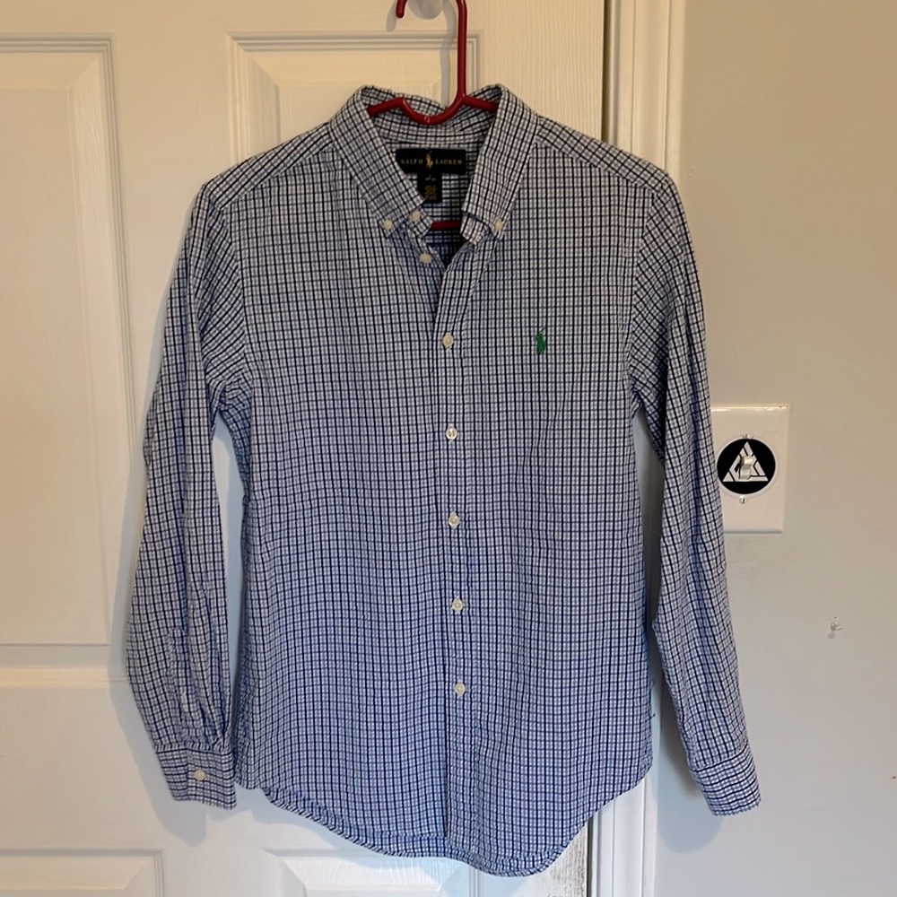 Boys Ralph Lauren boys button down.  Blue size 14-16